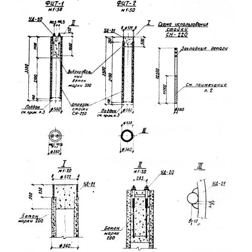 Фундамент цилиндрический ФЦТ-1 (Серия 3.407-40/70)